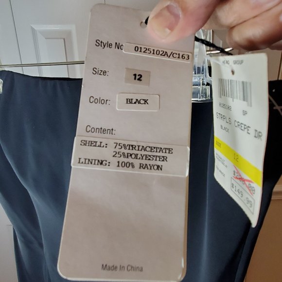 Oleg Cassini Black Strapless Cocktail Dress Size 12 NWT - Picture 6 of 14